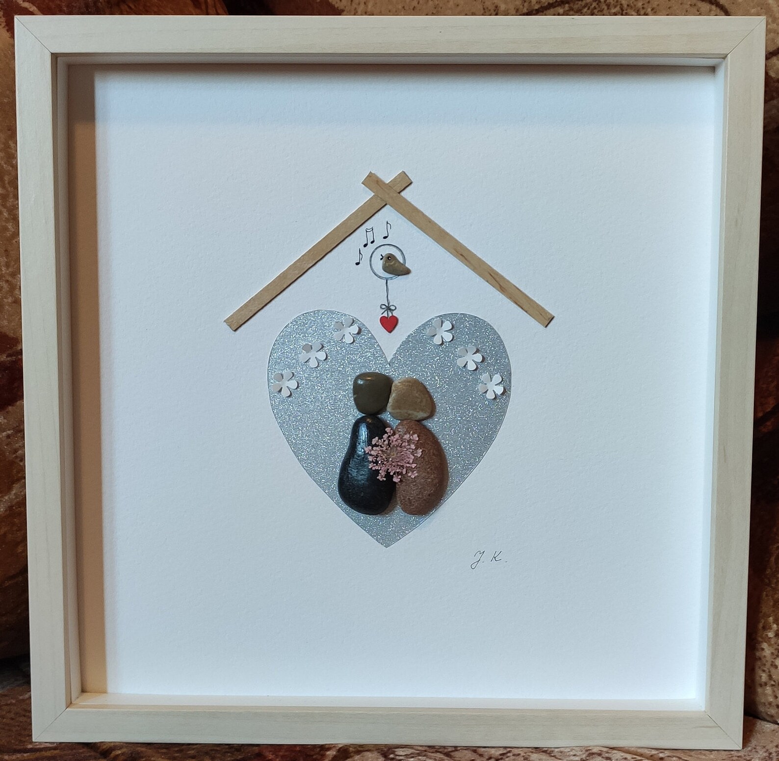 25th Silver Wedding Anniversary Wall Art Anniversary Pebble Etsy