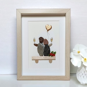 Regalo personalizzato per l&#39;ottavo anniversario di matrimonio, anniversario di matrimonio in bronzo, arte del ciottolo, ottavo anniversario, regalo per l&#39;anniversario di matrimonio in bronzo per lei, per lui