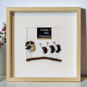 Personalised Teacher Gift, Teacher Retirement Gift, Pebble Art, Thank You Teacher, Teacher Present, End School, School  Teacher Gift, Frames