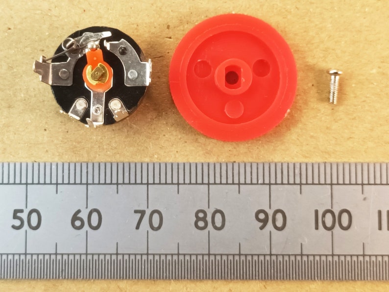 Switched Transistor Radio Volume Control Potentiometer & 21mm Red Thumbwheel Knob, 5K Pot Etsy