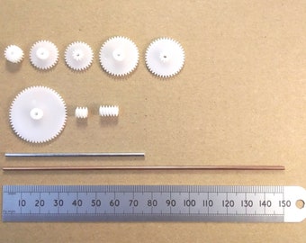 Miniature Plastic Cog Gear Wheel Worm Or Shaft 2mm Hole Mechanical Parts