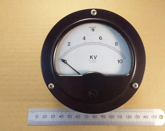 Moving Coil Meter 1mA F.S.D. with 0 to 10kV Scale 105mm Diameter Circular