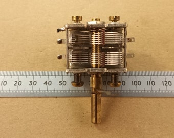 Air Spaced Variable Capacitor 170 130pF 300pF Total Dual Gang 5 1 Reduction Drive