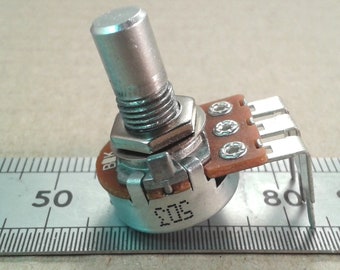 Round Shaft Linear Potentiometer Vertical PCB Mount 6.3mm 0.25 Inch Control Pot B VR63