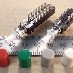 Latching Push Button Switch: DPDT or 4PDT, Silver Plated Contacts