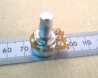 Long Thread 6.35mm Round Shaft Solder Lug 16mm Linear Potentiometer B GLR
