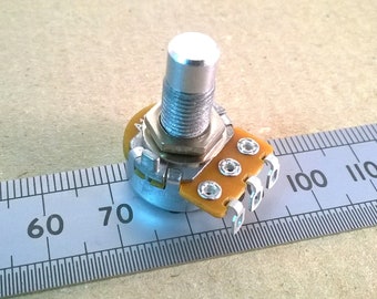 Logarithmic Potentiometer Long Thread 6.35mm Round Shaft Solder Lug A GLR