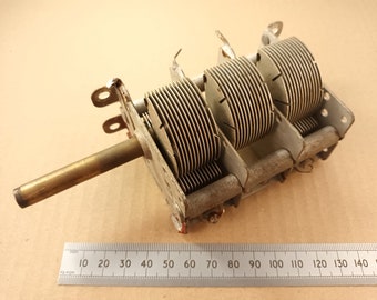 550pF X2 Variable Capacitor Dual Gang Air Spaced for Crystal Sets, Radio Projects, and Loop Antennas