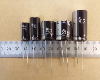 450V High Voltage Electrolytic Capacitor For Valve Tube Radio HT Power Supply Filter 10uF 15uF 22uF 33uF 47uF Panasonic EE