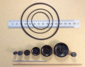 Plastic Model Pulley Wheel, Drive Belt 1.2mm Square Section Or 2mm Steel Shaft