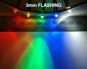 Pre-Wired Flashing LED 3mm 12V Volt Clear High Brightness