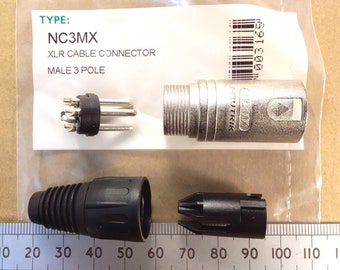 Three Pin Mono XLR NC3MX Male Line Plug Balanced Audio Connector 3 Pole Neutrik