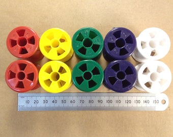 Cotton Reel Bobbins 10 Empty Plastic 25mm 1 Inch Diameter Radio Coil Formers