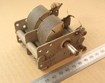 Air Spaced 600pF Variable Tuning Capacitor Dual Gang 1200pF Total