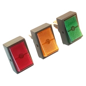 Dashboard Rocker Switch 12V Illuminated SPST 15A DC Red Yellow or Green