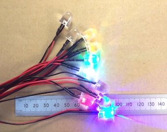 Flashing LED 12 Volt Pre Wired Clear High Brightness 10mm Operates 6V To 12V