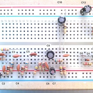 Six Transistor AM Radio Kit Of Parts Using Solderless Breadboard To Make MW Receiver with Fully Detailed Online Instructions, Etsy Listing: Part Build