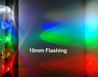 Flashing LED 12 Volt Pre Wired Clear High Brightness 10mm 12V Light Operates 6V To 12V