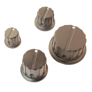 Black Control or Cooker Knob Metric 6.0mm Round Shaft Grub Screw Fixing