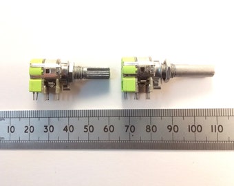 B50K Switched Stereo Potentiometer 12mm Dual Pot On-Off Switch in Splined Or D Shaft