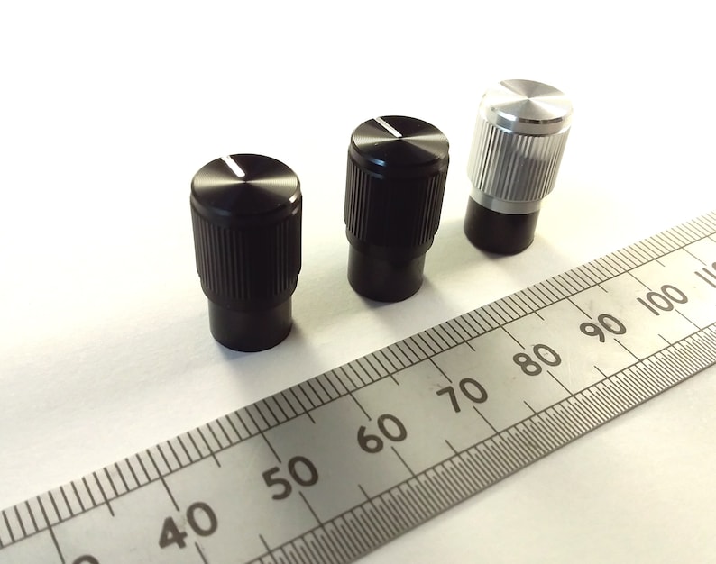 Knob Ruler Narrow Body Aluminium Control Knob for 6mm T18 Splined or Flatted D ...