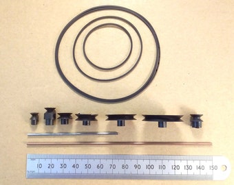 Plastic Model Pulley Wheel Drive Belt 1.2mm Square Section or 2mm Steel Shaft