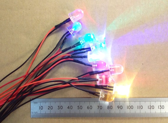 10 X LED - 5mm PRE WIRED LEDS 6 VOLT WHITE 6V PREWIRED