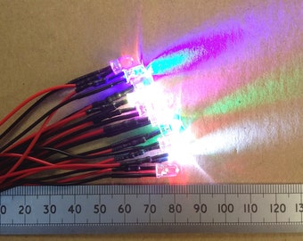 12V Volt Pre-Wired 5mm LED Clear High Brightness Lights Constant Works 6V to 12V
