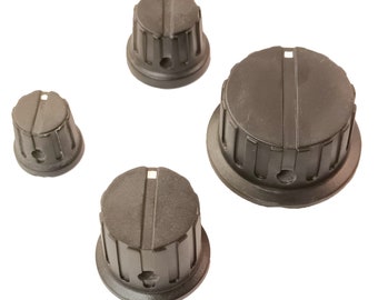 Black Control Knob 6.35mm Round 0.25" Inch Shaft Flat Grub Screw Fixing