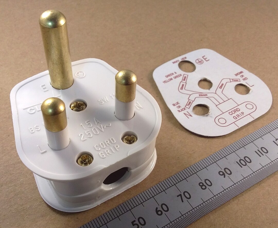 Round Pin Mains Power Plug 15 Amp 15A 250V UK Unfused British BS546A Etsy