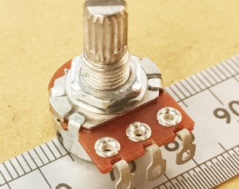 Log Potentiometer Solder Lug Splined 16mm Audio Logarithmic A T18SL