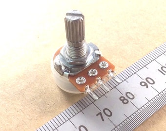 Audio Potentiometer 16mm Splined Shaft Log A BAS