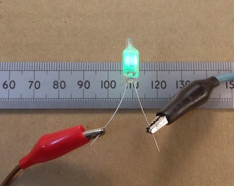 Green Neon Bulb, 6mm Diameter Fluorescent Mains Indicator