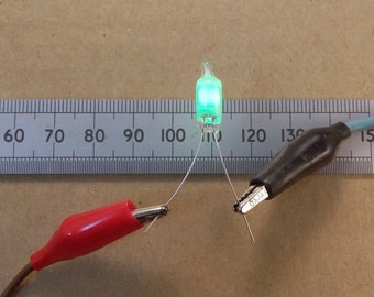 Green Fluorescent Glow Miniature Neon Bulbs 6mm Diameter Mains Indicator