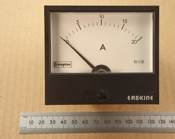 20A D.C. Moving Coil Battery Charge Meter 88mm Width Internal Shunt