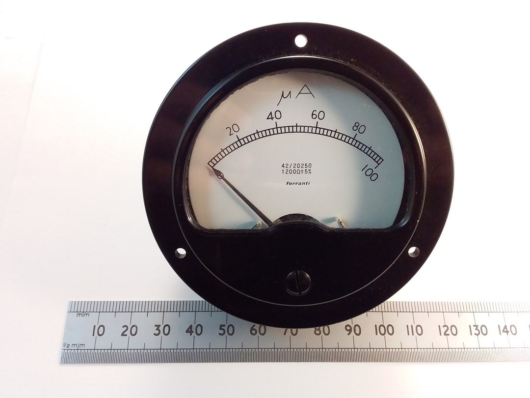 100ua DC FSD 81mm Diameter Circular Moving Coil Meter by Etsy