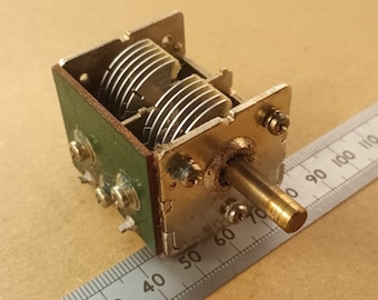 Variable Capacitor Dual Gang 36pF X2 For Shortwave or VHF Radio Tuning