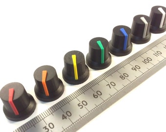 Potentiometer Control Knob for 6mm D Shaft Pots With Colored Line K87MBR D60