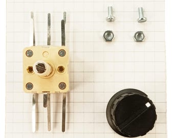 Variable Capacitor 4 Gang AM FM 266pF & 20pF X2 With Knob And Screws 500pF Total