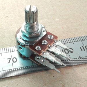 Long Pin Stereo Potentiometer Splined Audio Logarithmic Volume A LPST