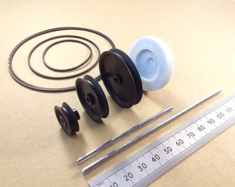 Mechanical Plastic Model Pulley Wheel Drive Belt CD Adaptor 3mm Steel Shaft