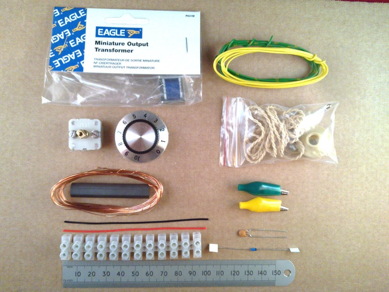 Portable Crystal Set Radio Kit of Electronic Parts Solderless Etsy