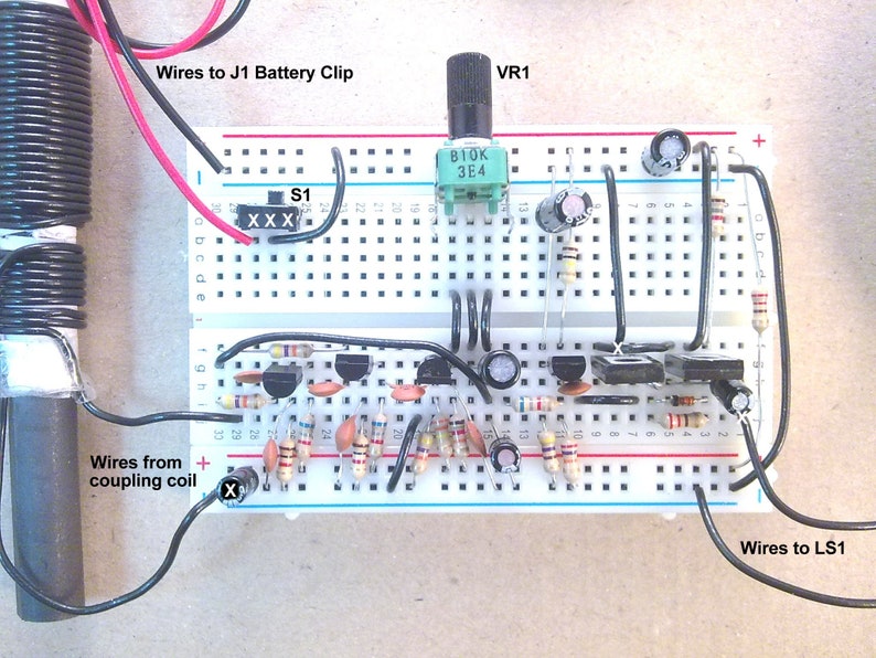 Six Transistor AM Radio Kit Of Parts Using Solderless Breadboard To Make MW Receiver with Fully Detailed Online Instructions, Etsy Listing: Instructions example.