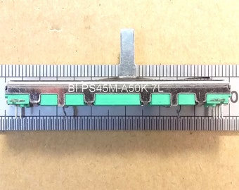 Stereo Slider 45mm Travel Dual Log Fader Potentiometer A50K 60mm Length