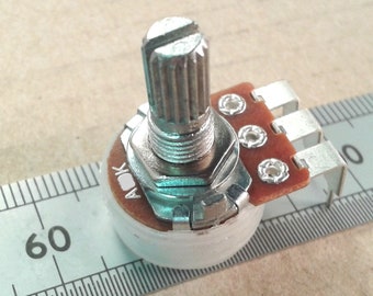 Audio Volume Potentiometer Vertical PCB Mount Splined T18 Shaft Log Pot 16mm Logarithmic A VT18