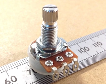 10mm Long Thread Splined Linear Track Potentiometer 16mm Guitar Pot Solder Lugs B T18GL