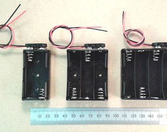 AA Battery Holder with PP3 Snap Connector Clip UM3, 2 3 or 4 Cell Versions