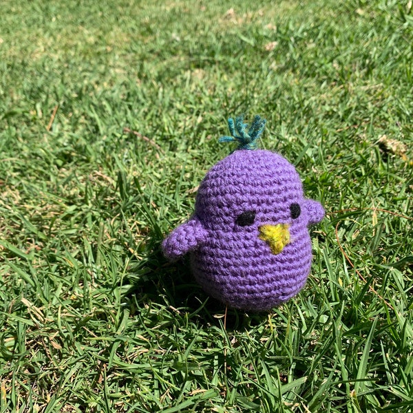 Handmade Crochet Purple Bird - Handcrafted By Emelyn