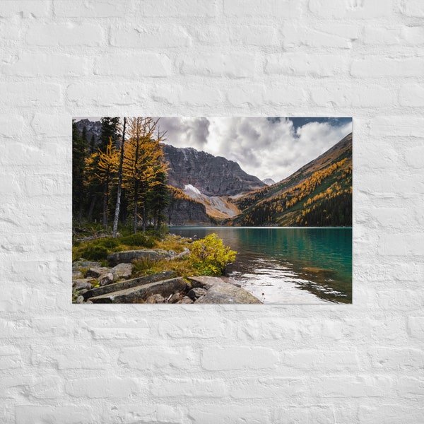 Mountain Lake Landscape Photography Print, Taylor Lake, Alberta Canada