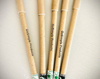 Bolígrafos de papel reciclado y bolígrafos de papel plantable, tinta azul, respetuosos con el medio ambiente